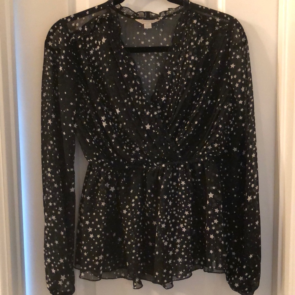 Galaxy Print Wrap Shirt